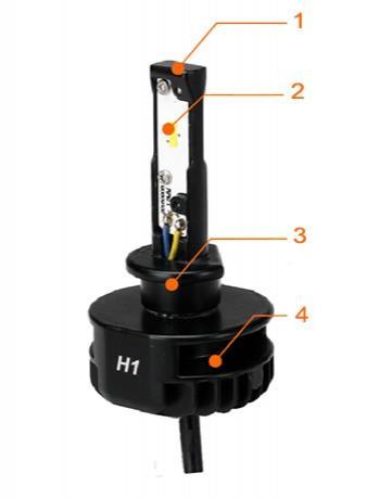 Tiger Lights LED Headlight Conversion Kit for General Electric H1 1.200  Amps TLHL-H3